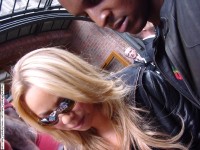 Mariah leaving the hotel in Hamburg on October 11, 2003